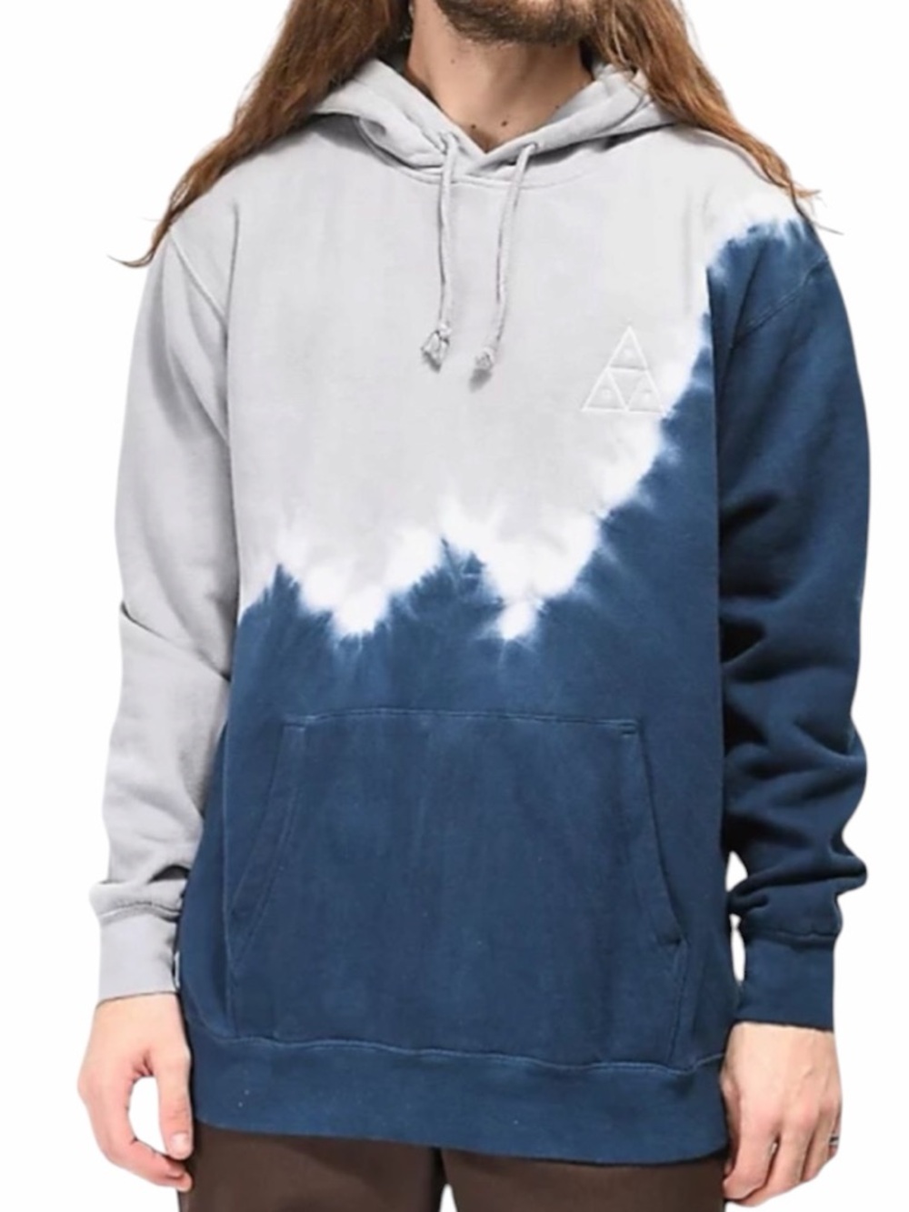 HUF‎ Peak Indigo and Grey Tie Dyed Hoodie - Size M
